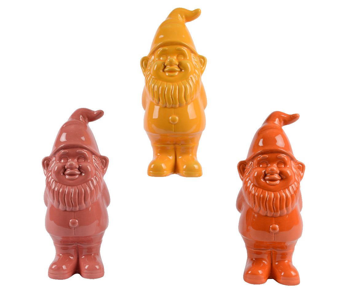 Gnomo in Ceramica Terra Lucido 25 cm Kaemingk - Decorazione Elegante per il Giardino Gnomo in Ceramica Terra Lucido 25 cm Kaemingk - Decorazione Elegante per il Giardino